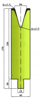 Matrize 30° V24 H: 150mm Länge: 500mm