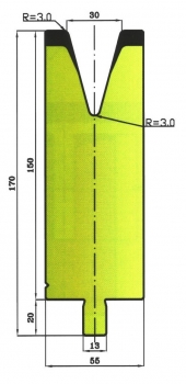 Matrize 30° V30 H: 150mm Länge: 500mm