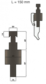 Adapter  H: 67mm Länge: 150mm