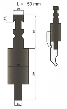 Adapter  H: 100mm Länge: 150mm