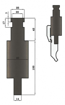 Adapter  H: 100mm Länge: 150mm