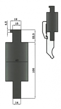 Adapter  H: 100mm Länge: 150mm