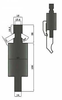 Adapter   H: 100mm Länge: 150mm