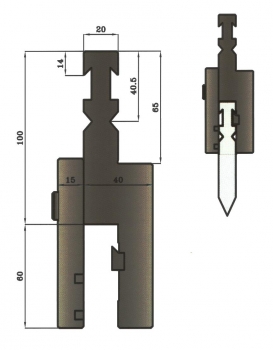 Stempelverlängerung   H: 160mm Länge: 150mm