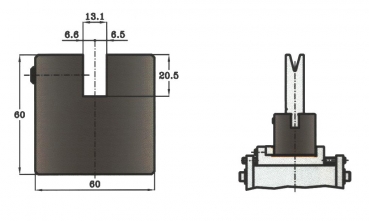 Matrizenadapter   H: 60mm Länge: 1000mm