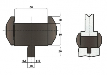 Matrizenadapter   H: 40mm Länge: 835mm