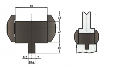 Matrizenadapter   H: 40mm Länge: 835mm