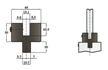 Matrizenadapter   H: 30mm Länge: 1000mm