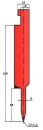 Stempel 28° R:0.6 H: 195mm Länge: 550mm sektioniert / geteilt