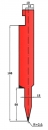 Stempel 20° R:0.6 H: 168mm Länge: 550mm sektioniert / geteilt