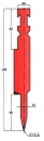 Stempel 24° R:0.6 H: 195mm Länge: 550mm sektioniert / geteilt