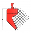 Stempel 86° R:1 H: 95mm Länge: 1100mm sektioniert / geteilt