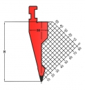 Stempel 28° R:1 H: 95mm Länge: 1100mm sektioniert / geteilt