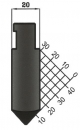 Stempel 88° R:P0,8 H: 72mm Länge: 1250mm sektioniert / geteilt