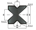 Matrize 88°/85° 4V H: 60mm Länge: 415mm