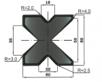 Matrize 85° 4V H: 60mm Länge: 805mm sektioniert / geteilt