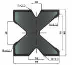 Matrize 60°/80° 4V H: 90x90mm Länge: 415mm