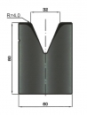 Matrize 45° V32 H: 80mm Länge: 805mm sektioniert / geteilt