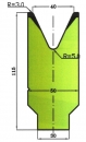 Matrize 50° V40 H: 115mm Länge: 505mm