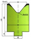 Matrize 50° V60 H: 115mm Länge: 1020mm sektioniert / geteilt