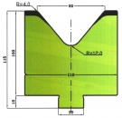 Matrize 50° V80 H: 115mm Länge: 1250mm sektioniert / geteilt