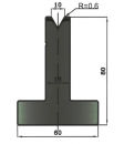 Matrize 60° V10 H: 80mm Länge: 835mm