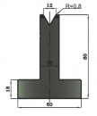 Matrize 60° V12 H: 80mm Länge: 835mm