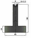 Matrize 45° V6 H: 80mm Länge: 415mm