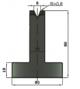 Matrize 45° V8 H: 80mm Länge: 415mm