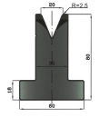 Matrize 45° V20 H: 80mm Länge: 835mm