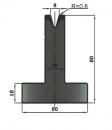 Matrize 30° V8 H: 80mm Länge: 805mm sektioniert / geteilt