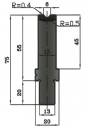 Matrize 90° V6 H: 55mm Länge: 1000mm