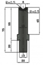 Matrize 90° V8 H: 55mm Länge: 1000mm