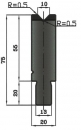 Matrize 90° V10 H: 55mm Länge: 1100mm sektioniert / geteilt