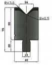 Matrize 88° V24 H: 55mm Länge: 1100mm sektioniert / geteilt