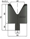 Matrize 60° V40 H: 55mm Länge: 1000mm