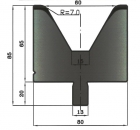 Matrize 60° V60 H: 55mm Länge: 1100mm sektioniert / geteilt