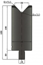 Matrize 80° V30 H: 100mm Länge: 550mm sektioniert / geteilt