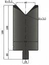 Matrize 80° V40 H: 100mm Länge: 550mm sektioniert / geteilt