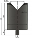 Matrize 80° V50 H: 100mm Länge: 500mm