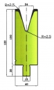 Matrize 30° V24 H: 100mm Länge: 550mm sektioniert / geteilt