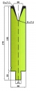 Matrize 30° V20 H: 150mm Länge: 550mm sektioniert / geteilt