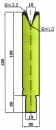 Matrize 30° V10/R3 H: 100mm Länge: 550mm sektioniert / geteilt