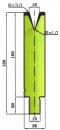 Matrize 30° V12/R3 H: 100mm Länge: 550mm sektioniert / geteilt