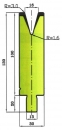 Matrize 30° V16/R3 H: 100mm Länge: 550mm sektioniert / geteilt